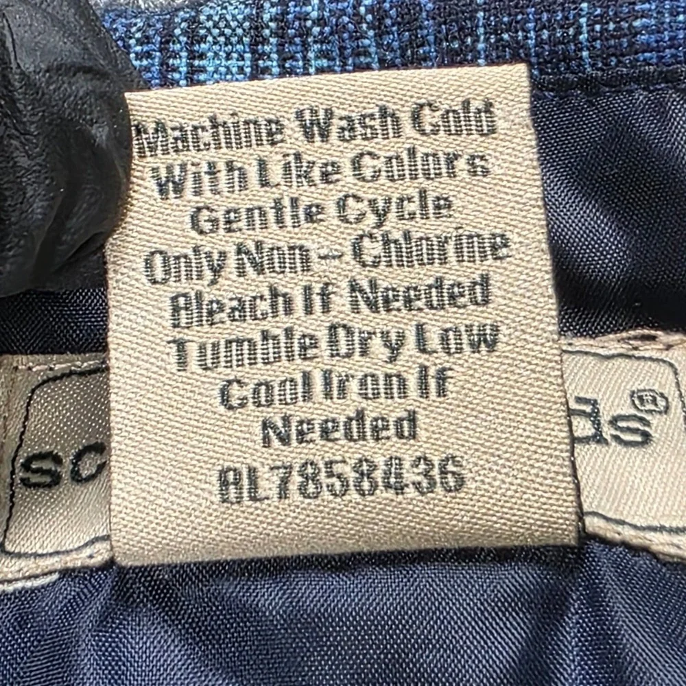 Scandia Woods Full Zip Flannel Shirt Jacket Men's Size L Blue Teal Plaid Lined
